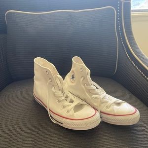 Worn once lightly high top converse